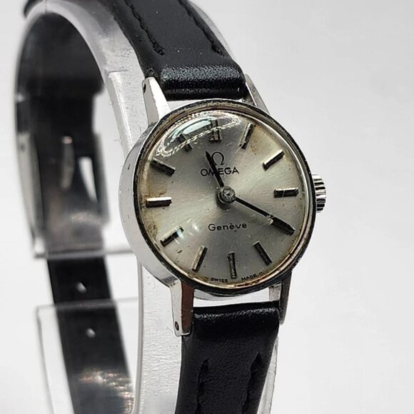 Omega Watch 511.0426 Geneve 19mm Women's Silver X Black manual 17 Jewels working - Picture 5 of 13